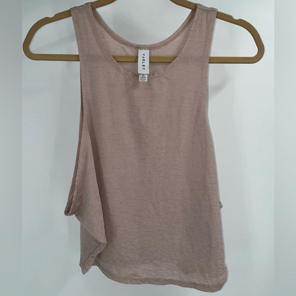 VARLEY nude asymmetrical tank top